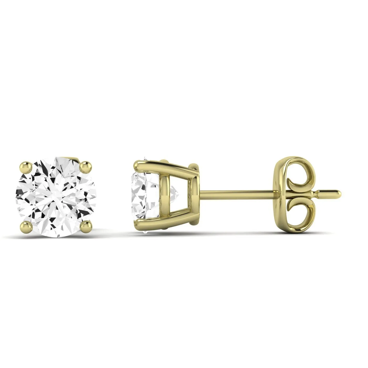 Elowen Round Cut Lab Diamond Stud Earrings