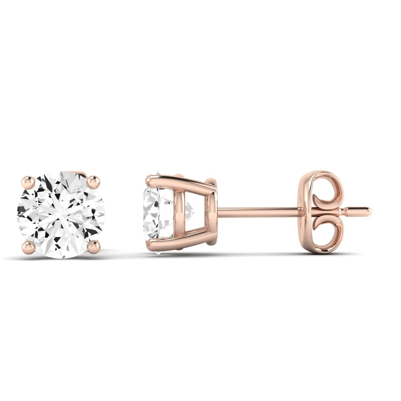 Elowen Round Cut Lab Diamond Stud Earrings