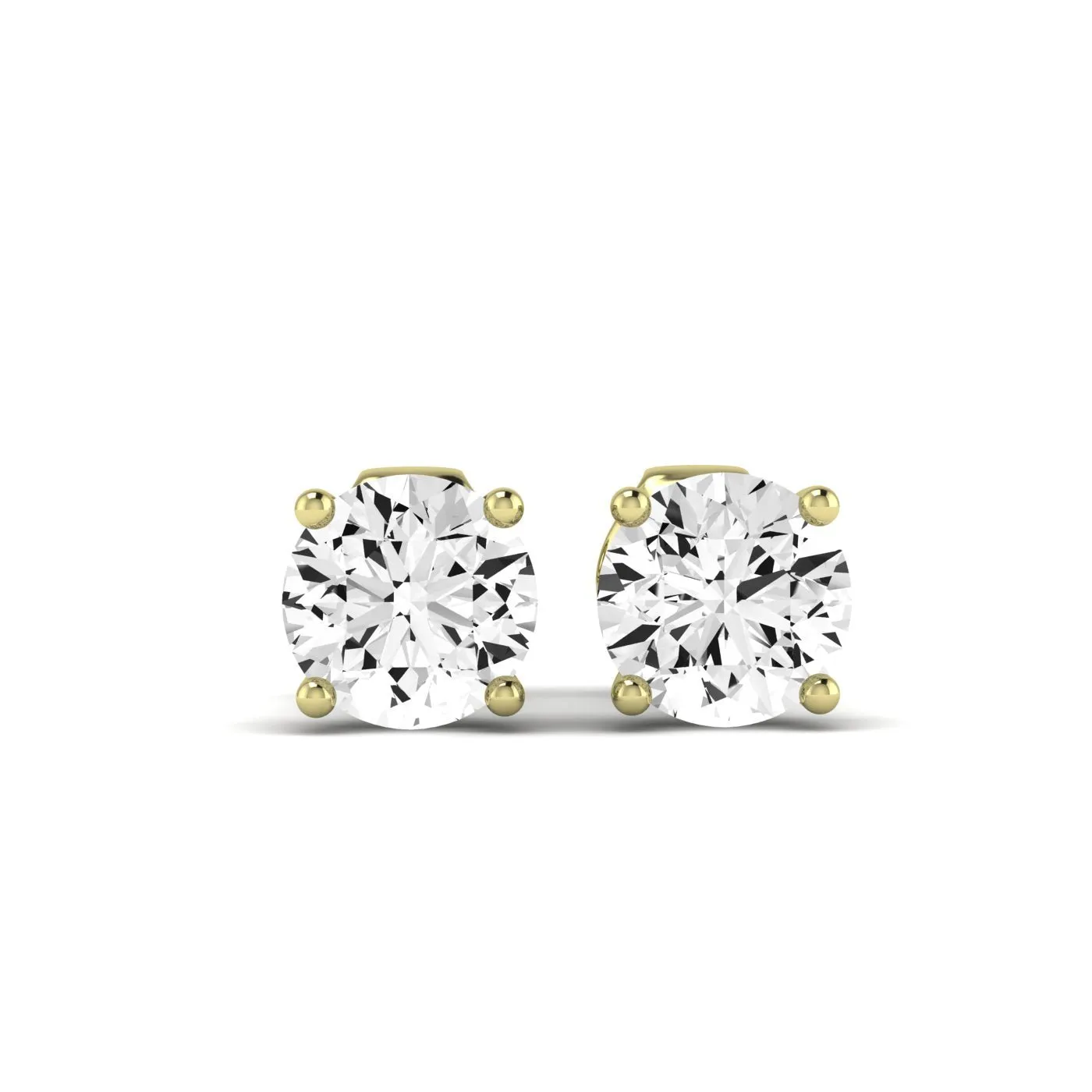 Elowen Round Cut Lab Diamond Stud Earrings