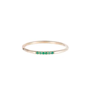 Emerald Semi Pave Ring