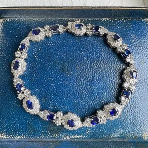 Estate Sapphire & Diamond Bracelet