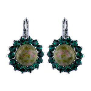 Extra Luxurious Rosette Leverback Earrings in "Deep Forest" *Custom*