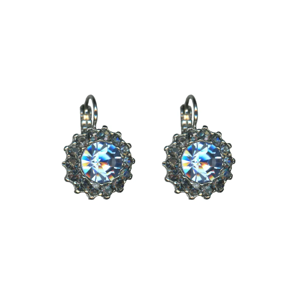 Extra Luxurious Rosette Leverback Earrings in "Morning Mist" *Custom*