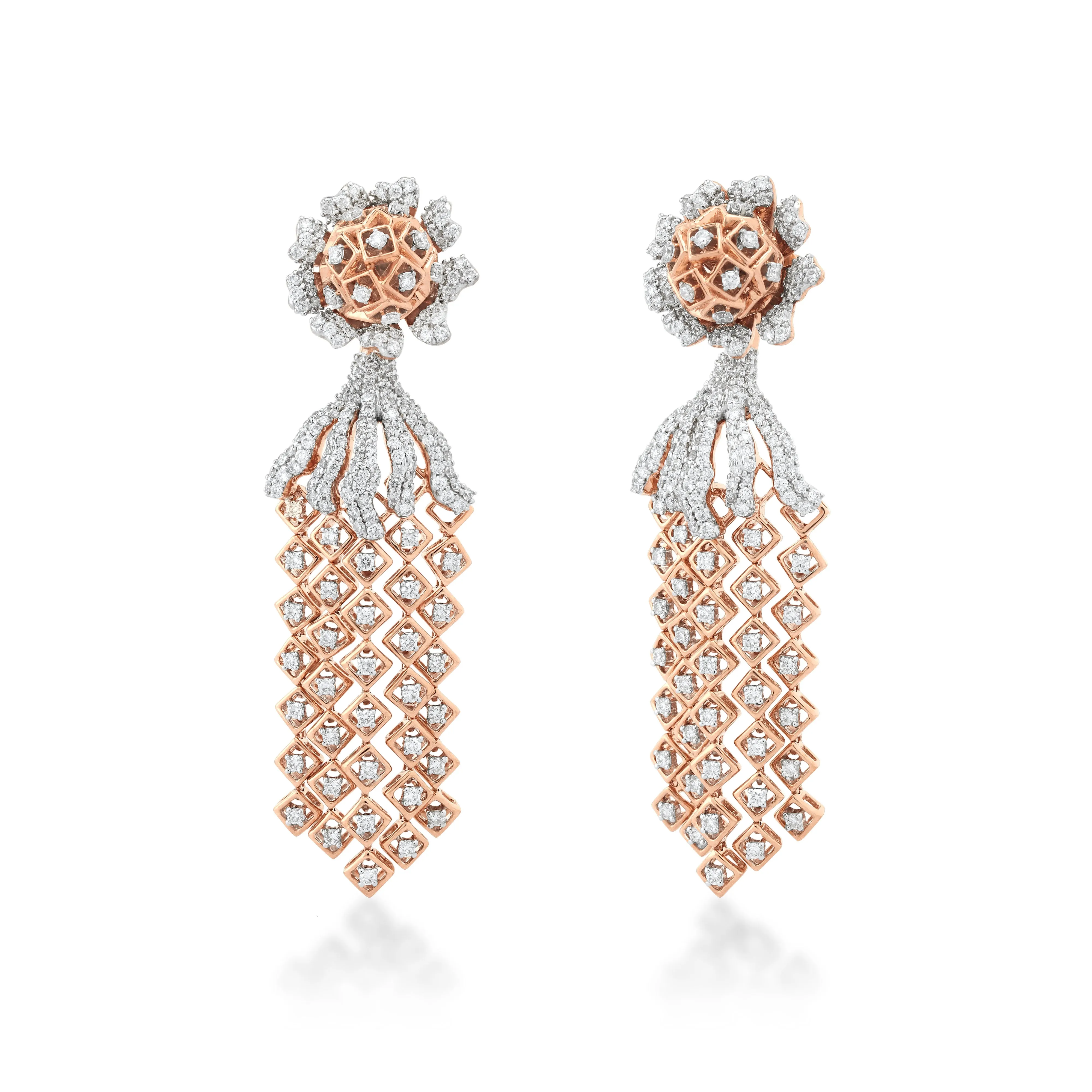 Freeflowing Comet Diamond Earrings