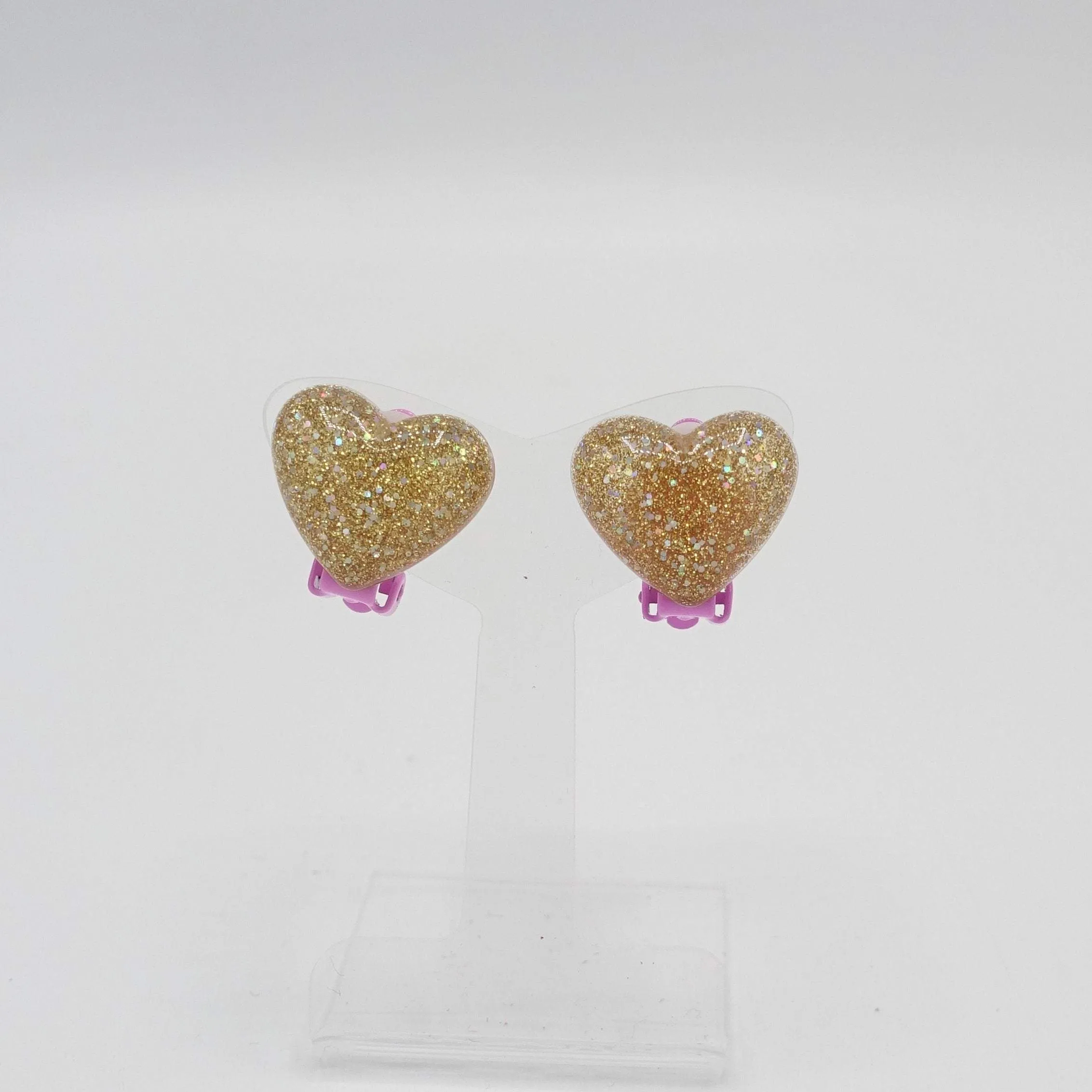 girls clip on earring glittering star heart earring for kids