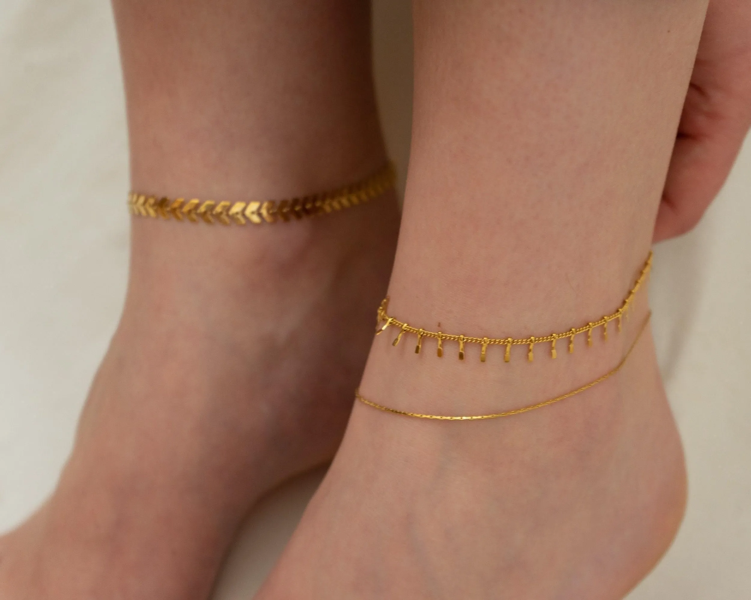 Gold Cobra Chain Anklet