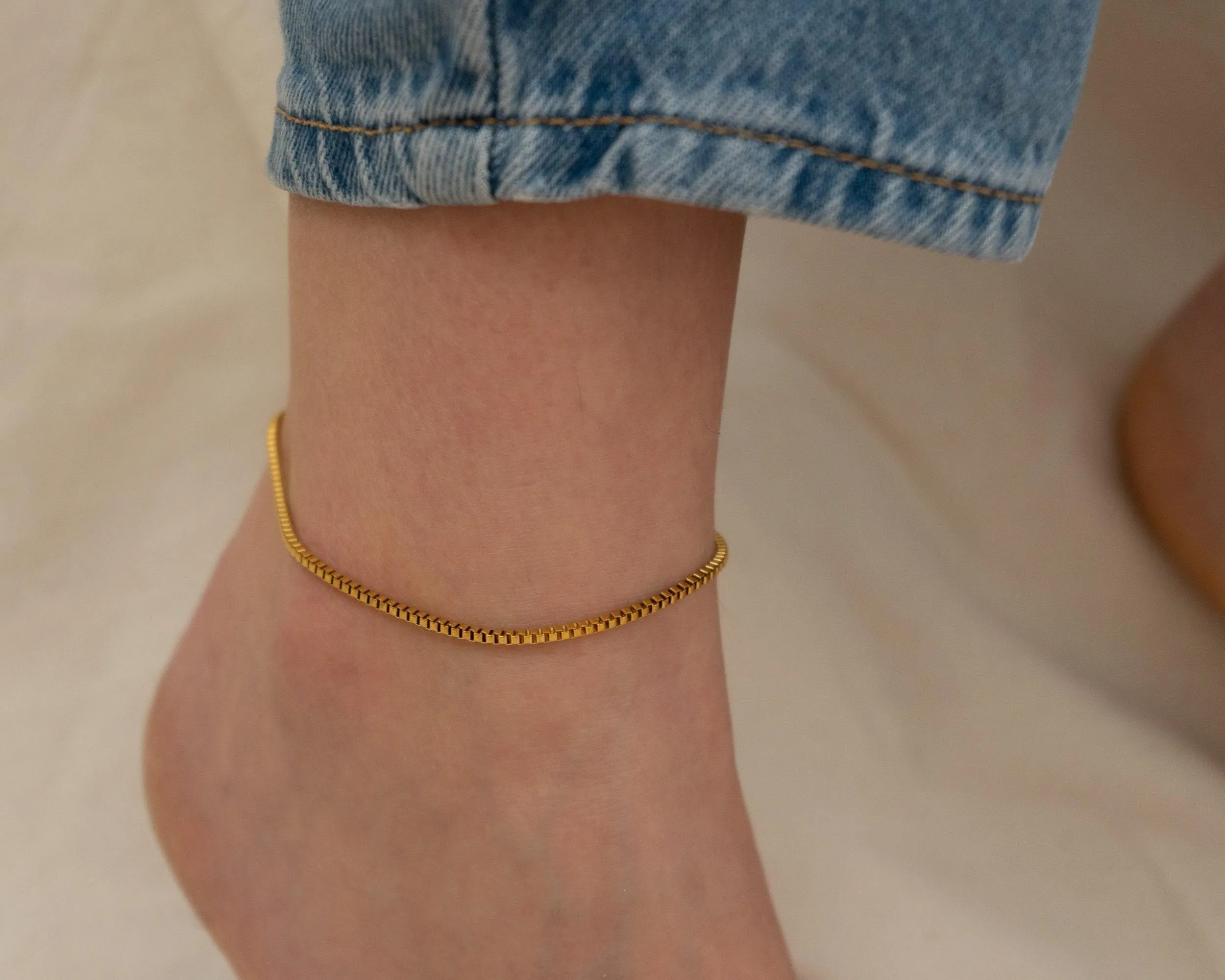 Gold Cobra Chain Anklet