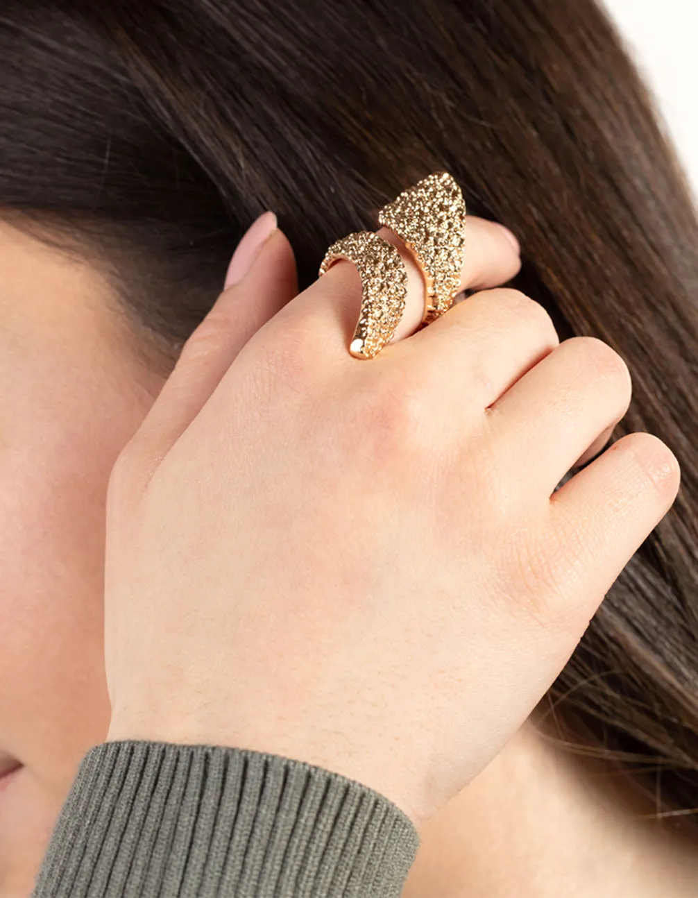 Gold Textured Wrap Ring