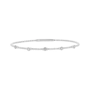 Hexagonal Station Diamond Bangle Bracelet