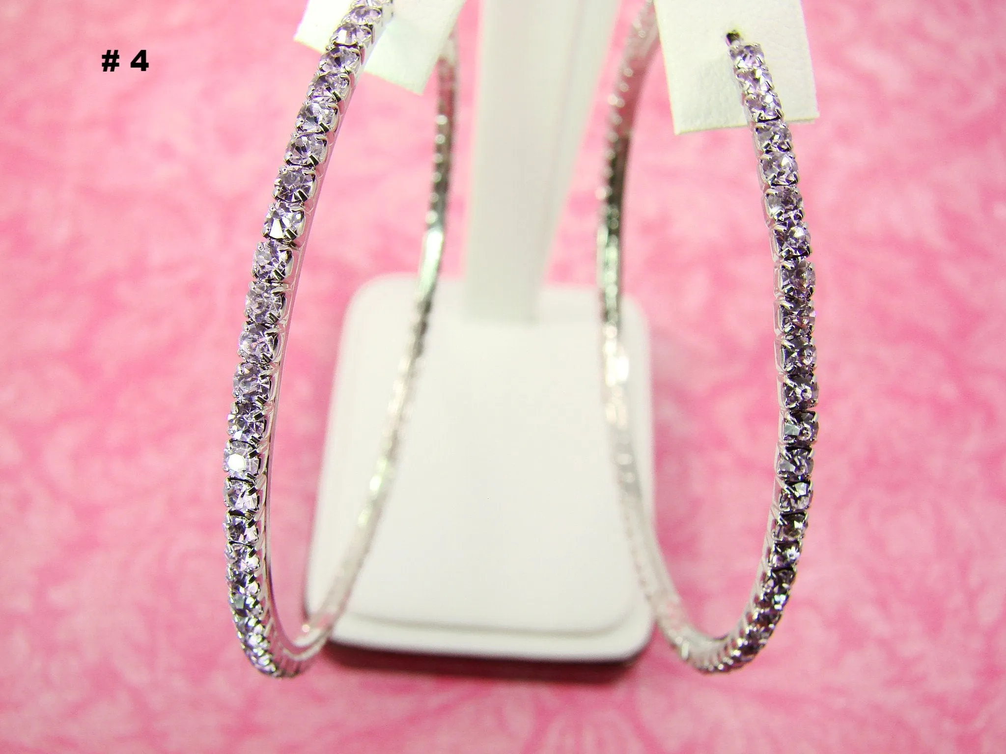 Hoop Earrings Rhinestone with Pave Crystals