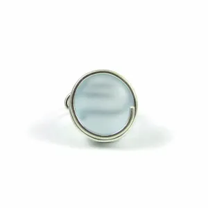 Infinity Glass Ring - Sky Blue Matte