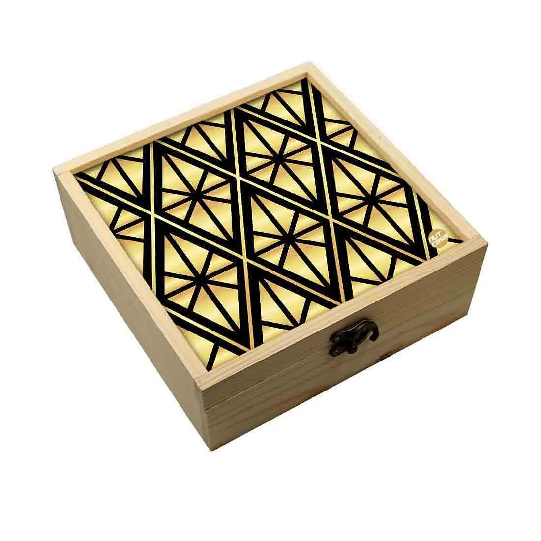 Jewellery Box Wooden Jewelry Organizer -  Geometric Diamond