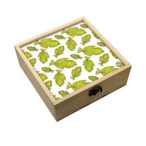 Jewellery Box Wooden Jewelry Organizer -  Green Leaf Summer Collection