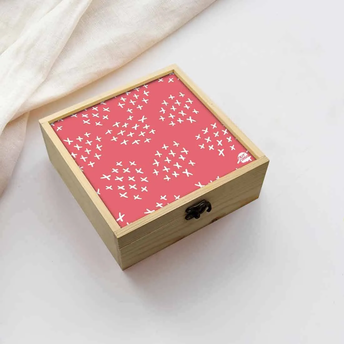 Jewellery Box Wooden Jewelry Organizer -  White Dot