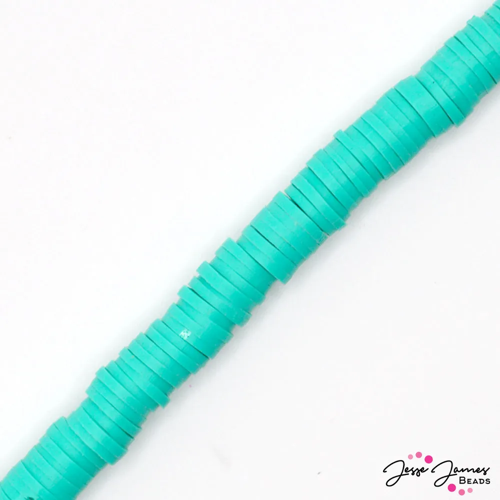 JJB Heishi Bead Strand in Riptide Teal