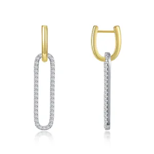 LaFonn CTTW 0.8 2-Tone Paperclip Drop Earrings