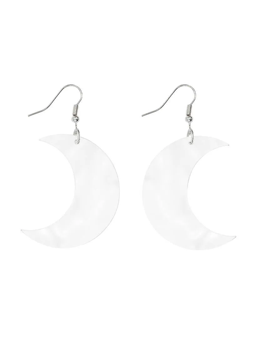 Large Moon Charm Earrings