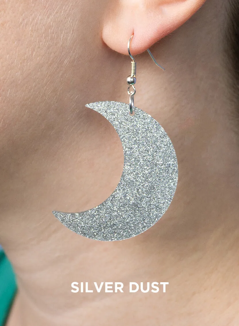 Large Moon Charm Earrings