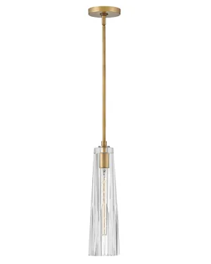 LED Pendant from the Cosette Collection in Heritage Brass with Clear glass Finish by Fredrick Ramond