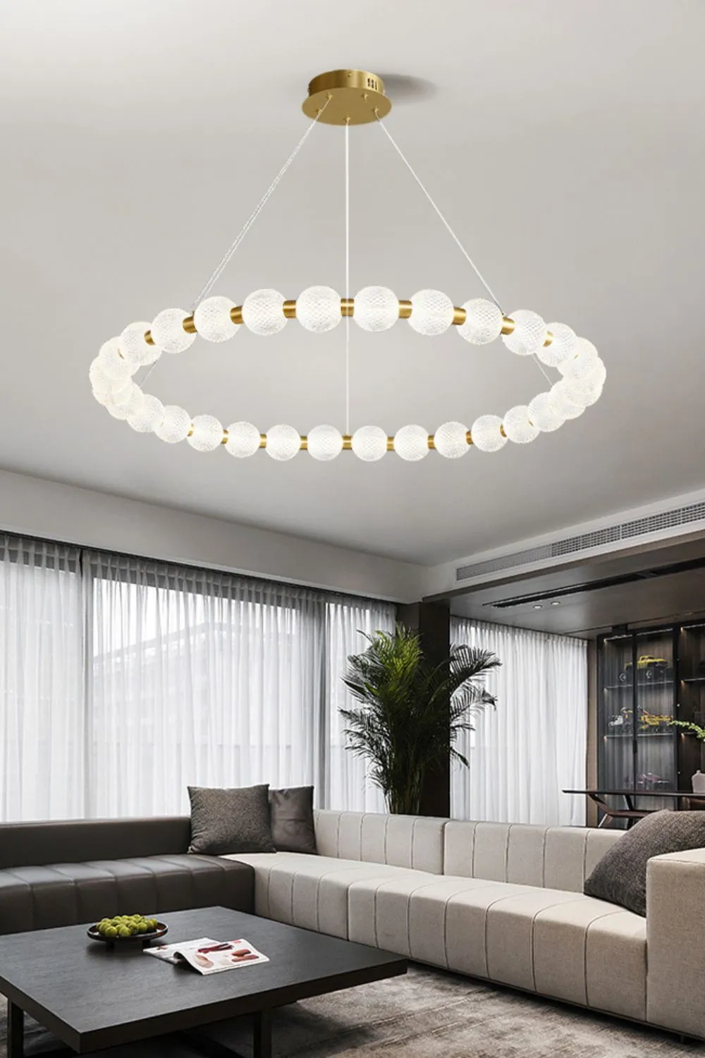 Luxury Pearl Ring Chandelier