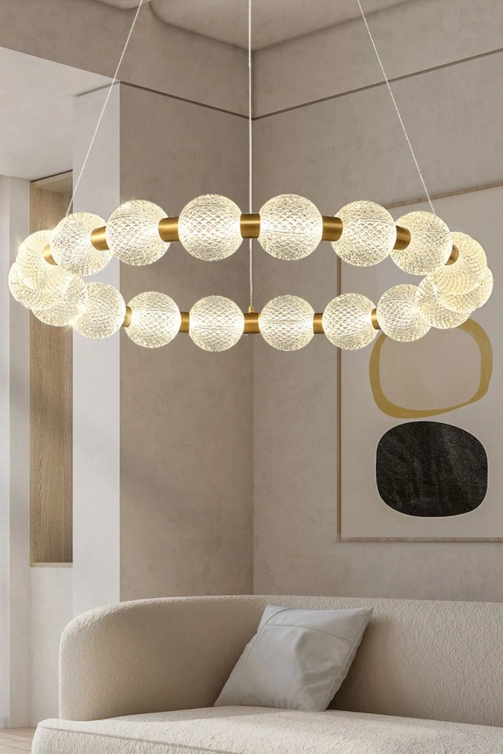 Luxury Pearl Ring Chandelier