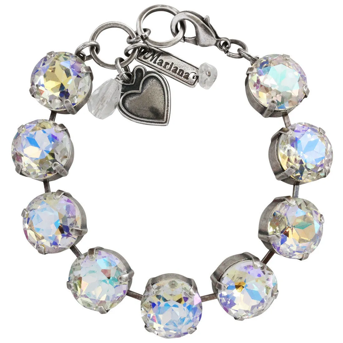 Mariana "Iridescent AB" Silver Plated Extra Luxurious Faceted Crystal Bracelet, 4438 001AB