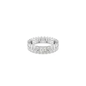 Matrix Rhodium Plated White Baguette Cut Crystal Ring