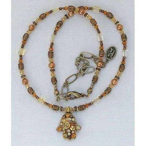 Michal Golan Crystal & Topaz Hamsa Necklace