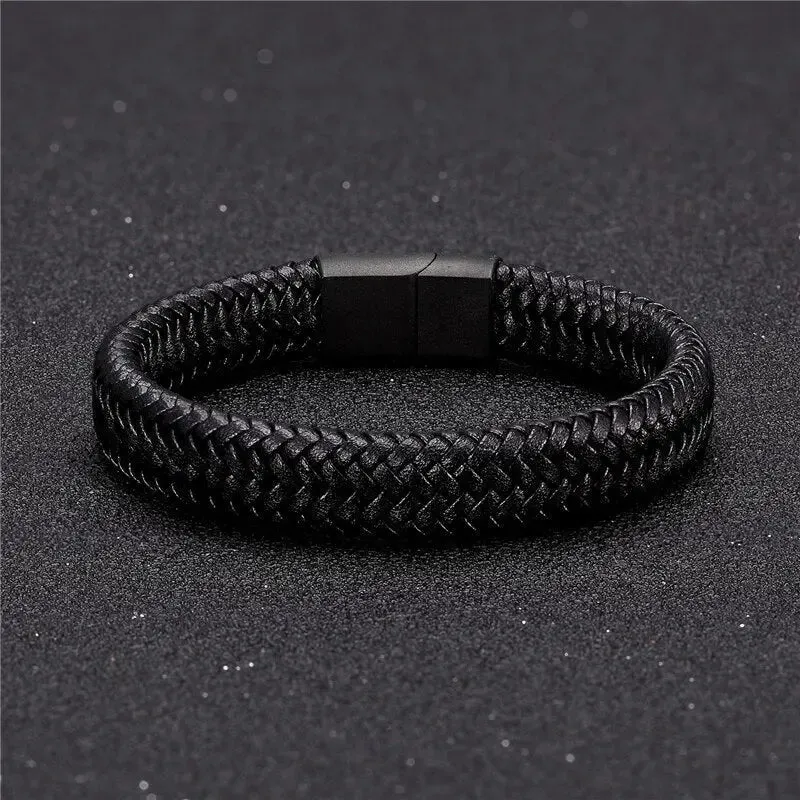 Minimalist Leather Bracelets - Cross & Crown