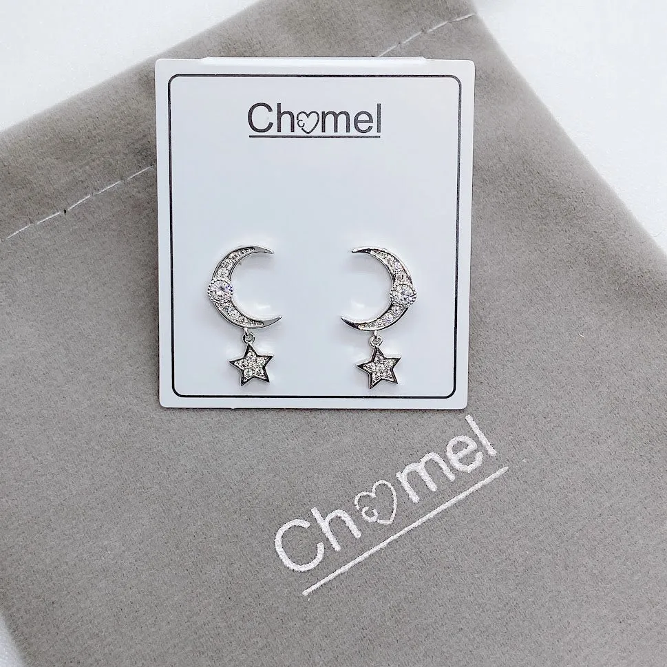 Moon & Star Cubic Zirconia Earrings