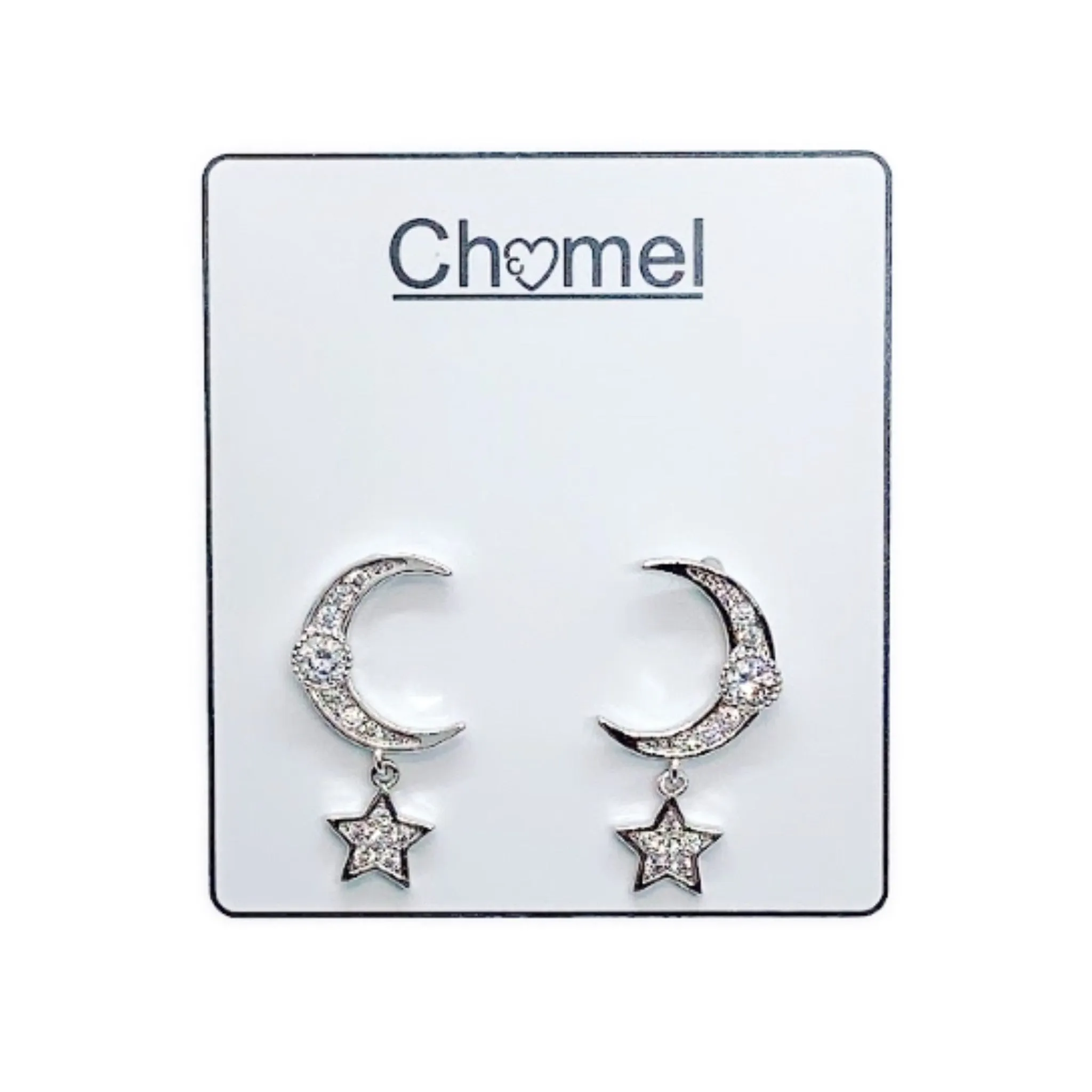 Moon & Star Cubic Zirconia Earrings