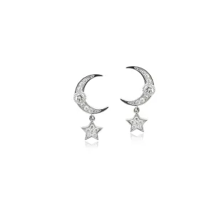 Moon & Star Cubic Zirconia Earrings