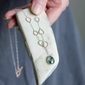 Moss Aquamarine Teardrop Necklace