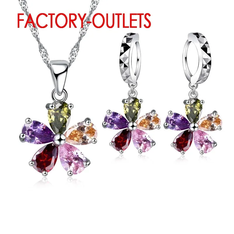 Multi Color Flower Jewelry Set