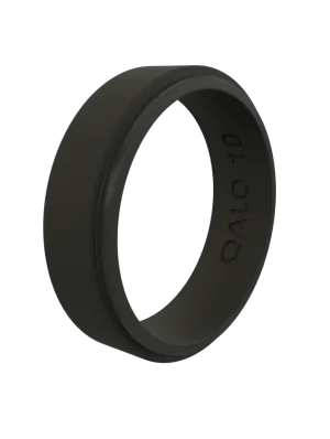 Narrow Polished Step Edge Silicone Ring