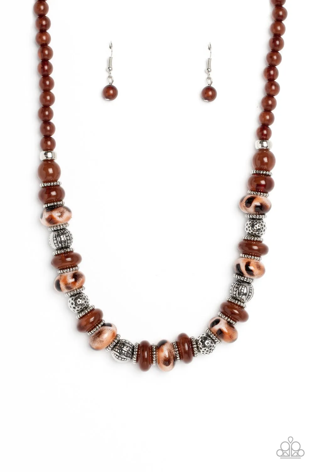 Necklaces Warped Whimsicality - Brown SETM