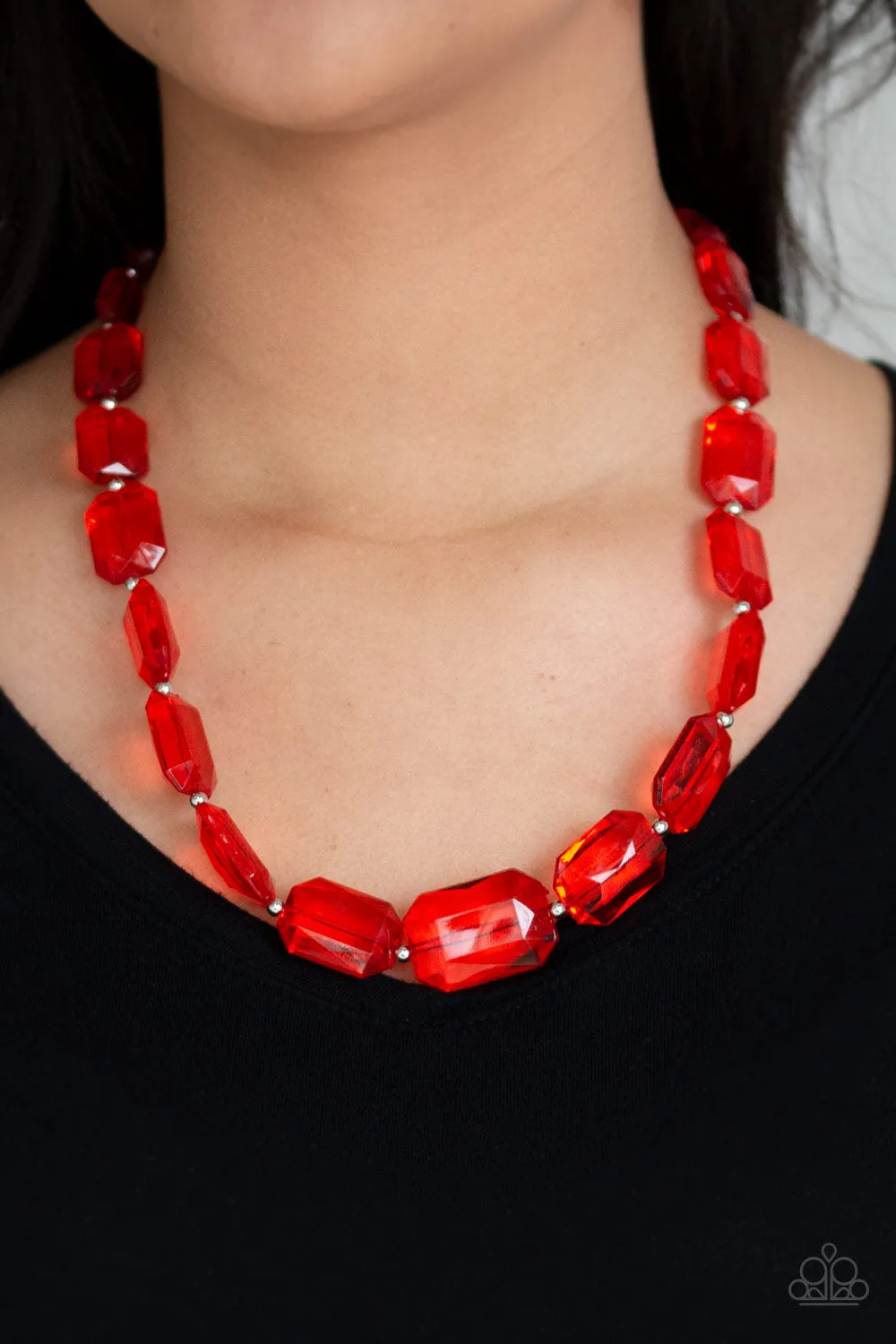 Paparazzi Accessories  - ICE Versa #N95 Box 1 - Red Necklace