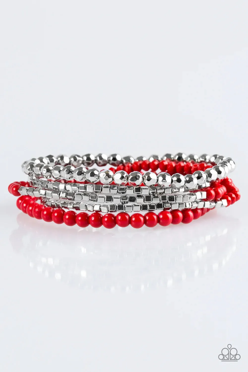 Paparazzi Bracelet ~ Colorfully Chromatic - Red