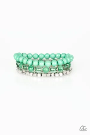 Paparazzi Bracelet ~ Globetrotter Glam - Green