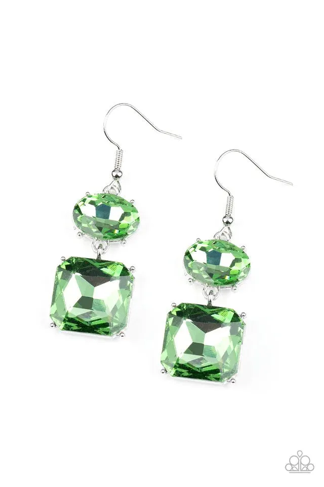 Paparazzi Earring ~ All ICE On Me - Green