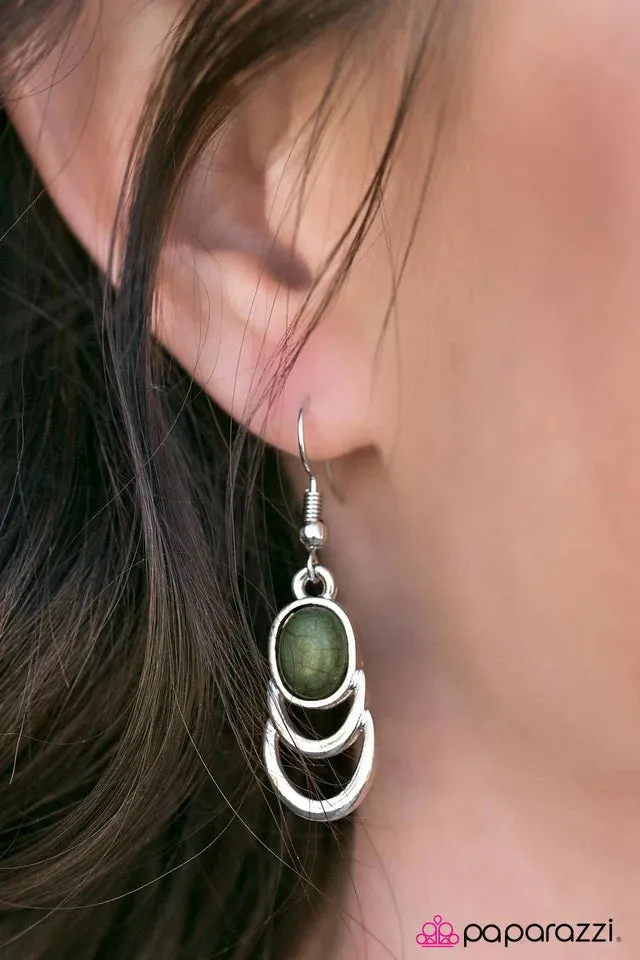 Paparazzi Earring ~ Break New Ground - Green