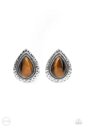 Paparazzi Earring ~ Desert Glow - Brown