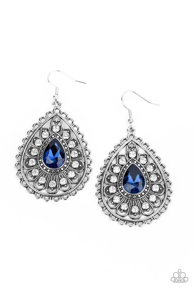 Paparazzi Earring ~ Eat, Drink, and BEAM Merry - Blue