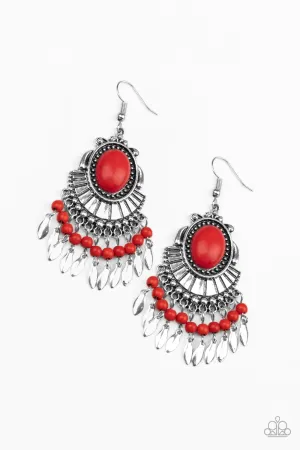 Paparazzi Earring ~ Eco Trip - Red