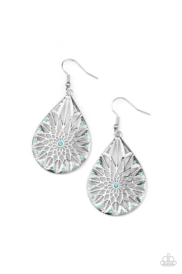 Paparazzi Earring ~ Icy Mosaic - Blue