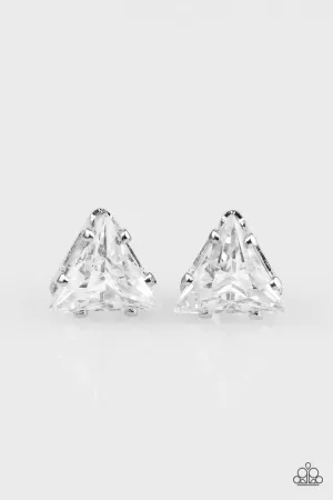 Paparazzi Earring ~ Prismatic Shine - White