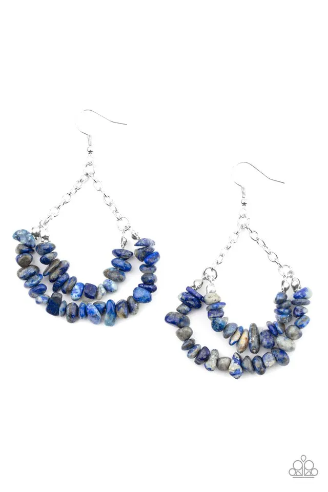 Paparazzi Earring ~ Rainbow Rock Gardens - Blue