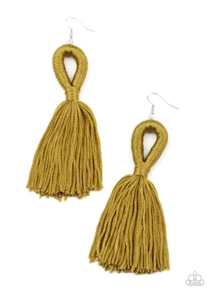 Paparazzi Earring ~ Tassels and Tiaras - Green