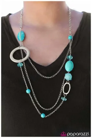 Paparazzi Necklace ~ A Stones Throw - Blue