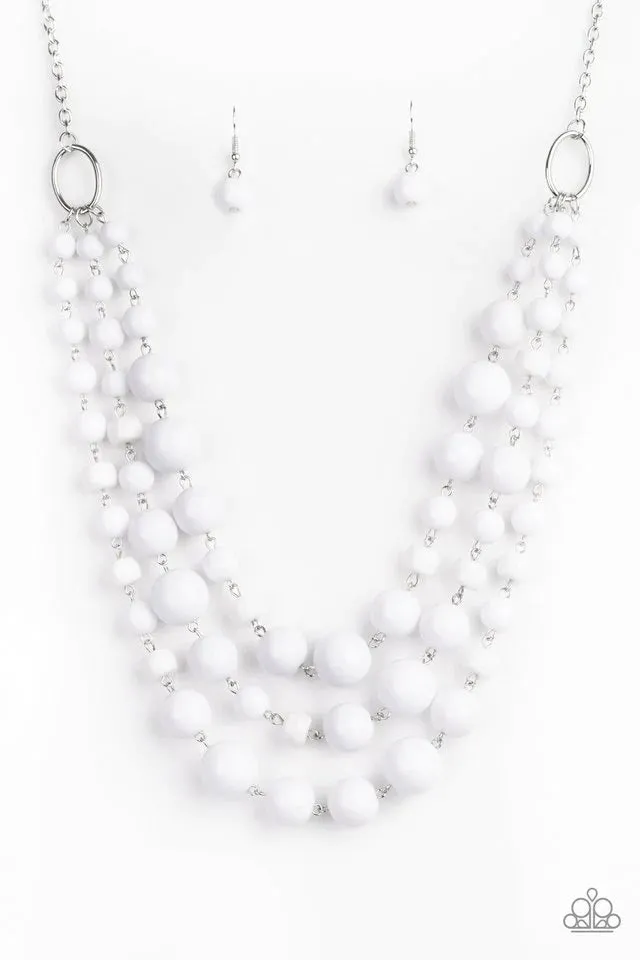 Paparazzi Necklace ~ Everyone Scatter! - White